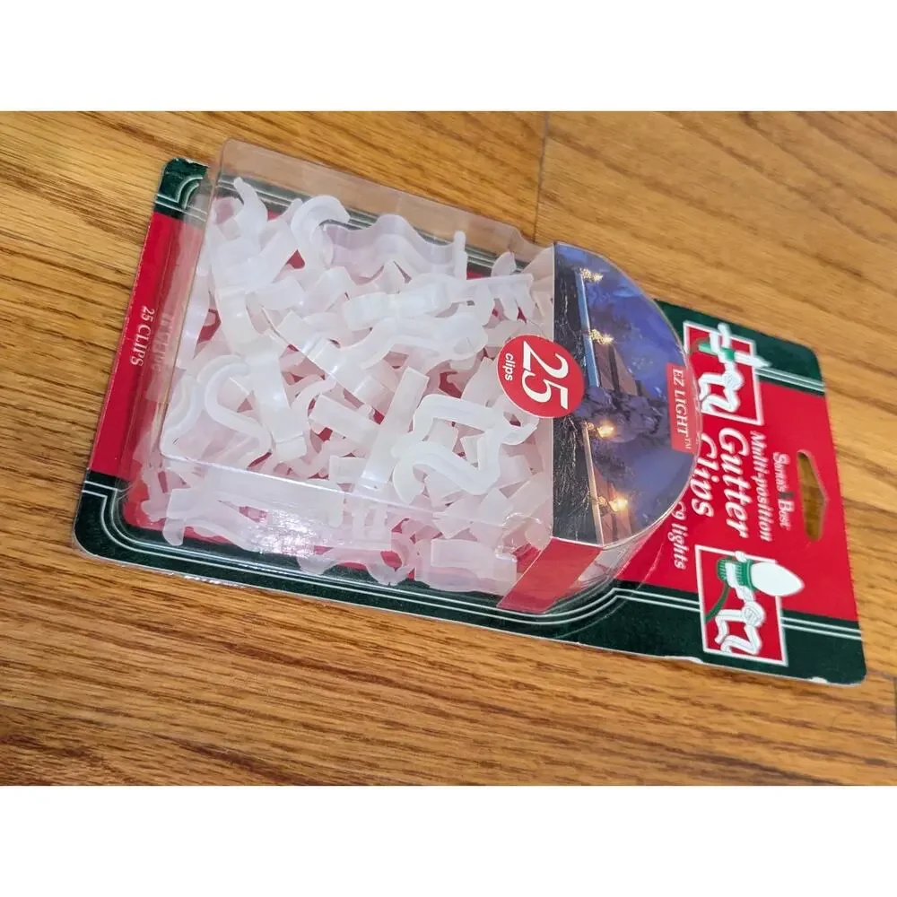 Santas Best 25 Pack Gutter Light Clips Mini C7 C9 Christmas Hangers NIP